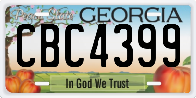 GA license plate CBC4399