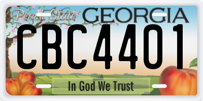 GA license plate CBC4401