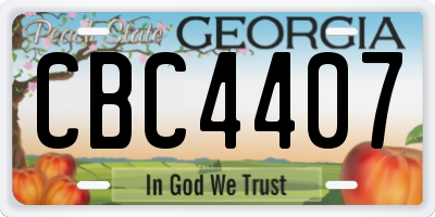 GA license plate CBC4407
