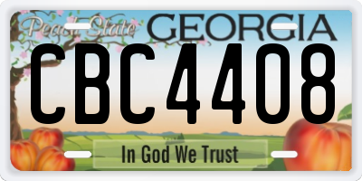 GA license plate CBC4408