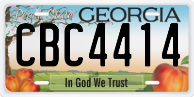 GA license plate CBC4414