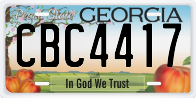 GA license plate CBC4417