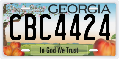GA license plate CBC4424
