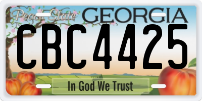 GA license plate CBC4425