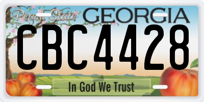 GA license plate CBC4428