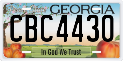 GA license plate CBC4430