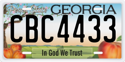GA license plate CBC4433