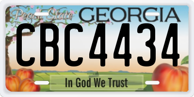 GA license plate CBC4434