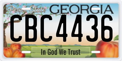 GA license plate CBC4436