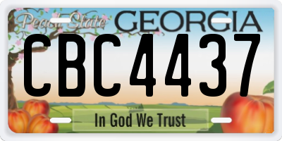 GA license plate CBC4437