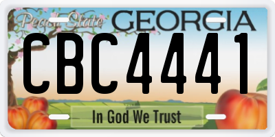 GA license plate CBC4441