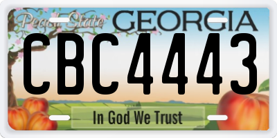GA license plate CBC4443