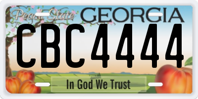 GA license plate CBC4444