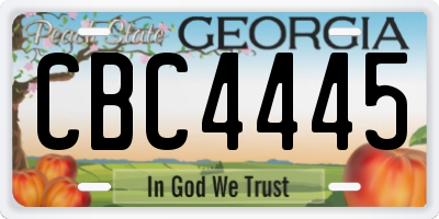 GA license plate CBC4445