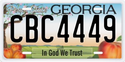 GA license plate CBC4449