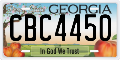 GA license plate CBC4450