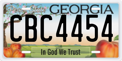 GA license plate CBC4454