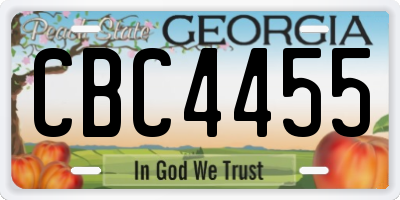 GA license plate CBC4455