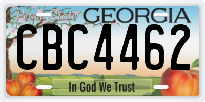 GA license plate CBC4462