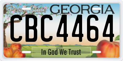 GA license plate CBC4464
