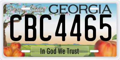 GA license plate CBC4465