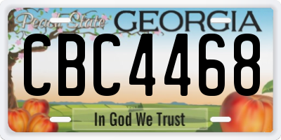 GA license plate CBC4468
