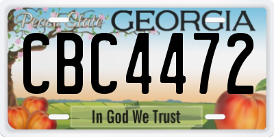 GA license plate CBC4472
