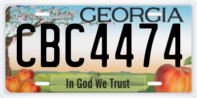 GA license plate CBC4474