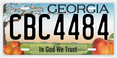 GA license plate CBC4484