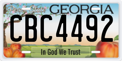 GA license plate CBC4492