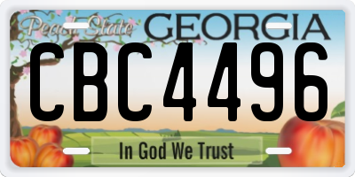 GA license plate CBC4496