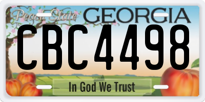 GA license plate CBC4498