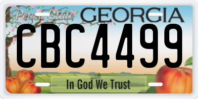 GA license plate CBC4499