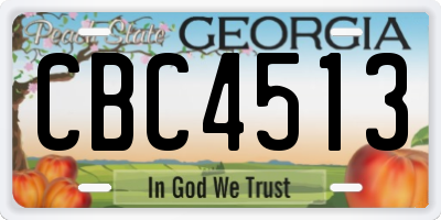 GA license plate CBC4513