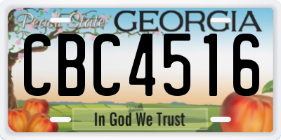 GA license plate CBC4516