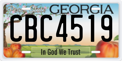 GA license plate CBC4519