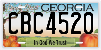 GA license plate CBC4520