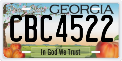 GA license plate CBC4522
