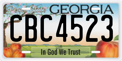 GA license plate CBC4523