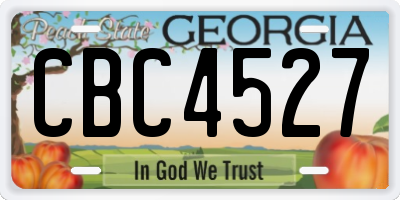 GA license plate CBC4527