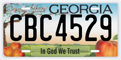 GA license plate CBC4529