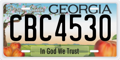 GA license plate CBC4530