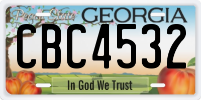GA license plate CBC4532