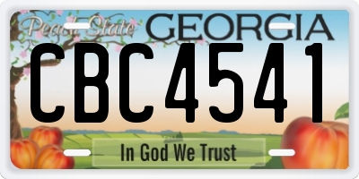 GA license plate CBC4541