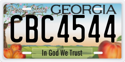 GA license plate CBC4544