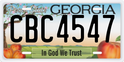 GA license plate CBC4547