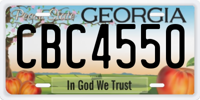 GA license plate CBC4550