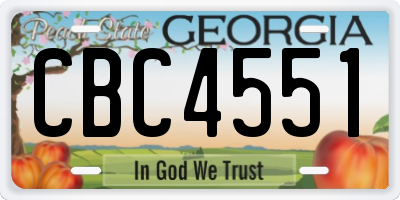 GA license plate CBC4551