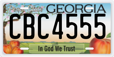 GA license plate CBC4555