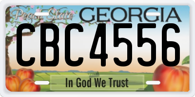 GA license plate CBC4556